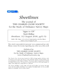 Sheetlines the Journal of the CHARLES CLOSE SOCIETY for the Study of Ordnance Survey Maps