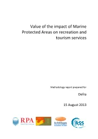 Value of the Impact of Marine Protected Areas on Recreation and Tourism Services