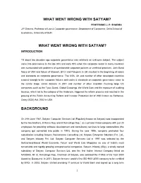 What Went Wrong with Satyam?