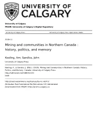 Community Memory and the Pine Point Mine In