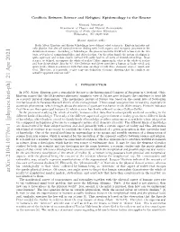 Conflicts Between Science and Religion: Epistemology to the Rescue