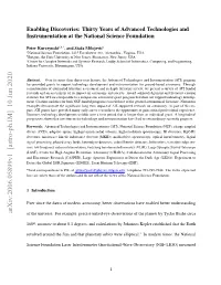 Enabling Discoveries: Thirty Years of Advanced Technologies and Instrumentation at the National Science Foundation