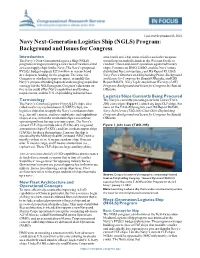 Navy Next-Generation Logistics Ship (NGLS) Program: Background and Issues for Congress