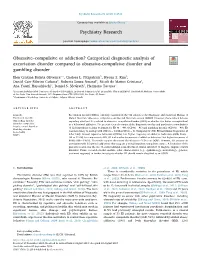 Obsessive–Compulsive Or Addiction? Categorical Diagnostic Analysis Of