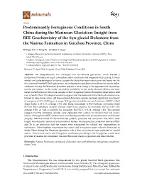 Predominantly Ferruginous Conditions in South China During