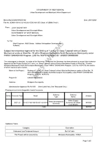 Subject:Administrative Approval for the Sinking of 1 (One ) No. Deep Tubewell Without Electro- Mechanical Works at Ward No