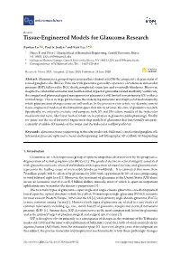Tissue-Engineered Models for Glaucoma Research