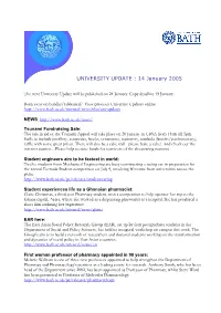 UNIVERSITY UPDATE : 14 January 2005