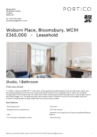 Woburn Place, Bloomsbury, WC1H £365000
