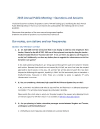 2015 Annual Public Meeting – Questions and Answers