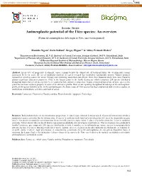 Antineoplastic Potential of the Vitex Species: an Overview