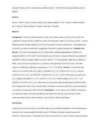 Common Genetic Variants and Subclinical Atherosclerosis: the Multi-Ethnic Study of Atherosclerosis