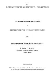 Ijp Internationale Journalisten-Programme 2007