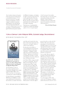 John Walpole Willis, Colonial Judge, Reconsidered