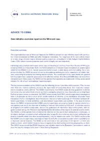 SMSG Own Initiative Advice to ESMA on Wirecard Case