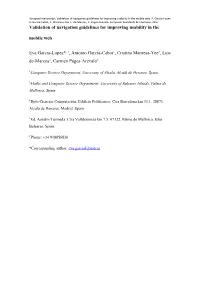 Validation of Navigation Guidelines for Improving Usability in the Mobile Web