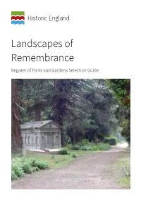 Landscapes of Remembrance Register of Parks and Gardens Selection Guide Summary