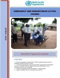 Monthly Programme Update