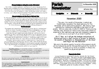 Parish Newsletter Is Uploaded to the Site Each Weekend and Sometimes Gets Me Down