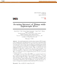 Securing Internet of Things with Lightweight Ipsec