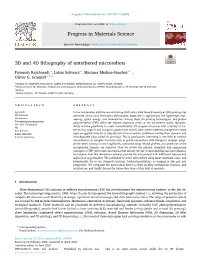 3D and 4D Lithography of Untethered Microrobots