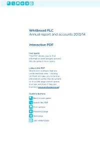Interactive PDF Whitbread PLC Annual Report and Accounts 2013/14