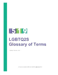LGBTQ2S Glossary of Terms