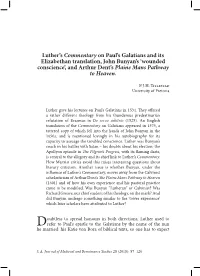 Luther's Commentary on Paul's Galatians and Its Elizabethan