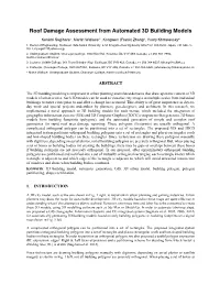 Roof Damage Assessment from Automated 3D Building Models