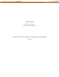 Studies in Phonosemantics Submitted to NTNU for Evaluation for the Degree