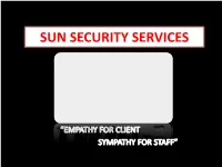 Sun Security Services Mission Statement