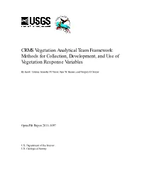 CRMS Vegetation Analytical Team Framework: Methods for Collection, Development, and Use of Vegetation Response Variables