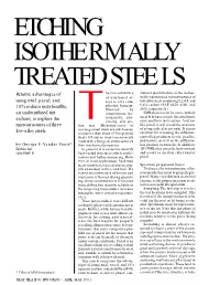 Etching Isothermally Treated Stee Ls