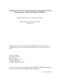 Evaluating the Opercular Linkage in Suction Feeding Fishes with Video Reconstruction of Moving Morphology (VROMM)