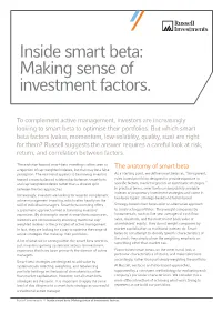 Inside Smart Beta: Making Sense of Investment Factors