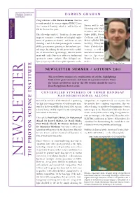 Newsletter Summer / Autumn 2011