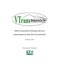 Public Transit Route Performance Reviews