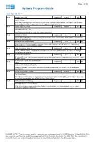 Sydney Program Guide