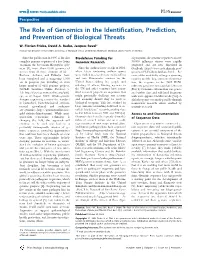 The Role of Genomics in the Identification, Prediction, and Prevention of Biological Threats