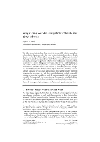 Why a Gunk World Is Compatible with Nihilism About Objects