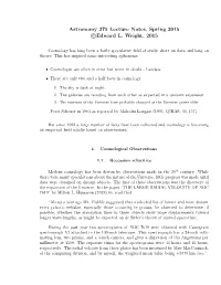 Astronomy 275 Lecture Notes, Spring 2015 C@Edward L. Wright, 2015