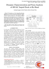 Dynamic Characterization and Noise Analysis of 4H-Sic Impatt Diode at Ka Band
