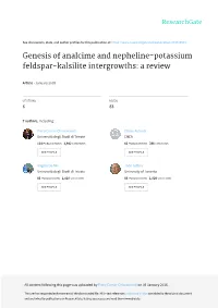 Genesis of Analcime and Nepheline-Potassium Feldspar-Kalsilite Intergrowths: a Review