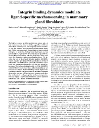 Integrin Binding Dynamics Modulate Ligand-Specific