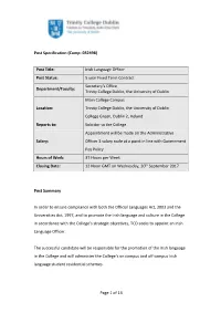 Irish Language Officer Post Status