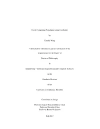 Novel Computing Paradigms Using Oscillators by Tianshi Wang A
