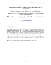Presumptive Testing of Amphetamine-Type Stimulants Via Colour Tests
