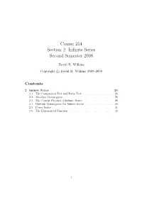 Course 214 Section 2: Infinite Series Second Semester 2008