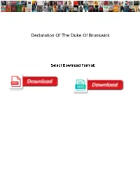 Declaration of the Duke of Brunswick
