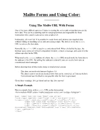 Mailto Forms and Using Color